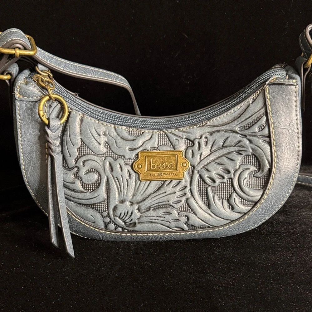 b.o.c. Floral Embossed Crossbody Bag in Blue